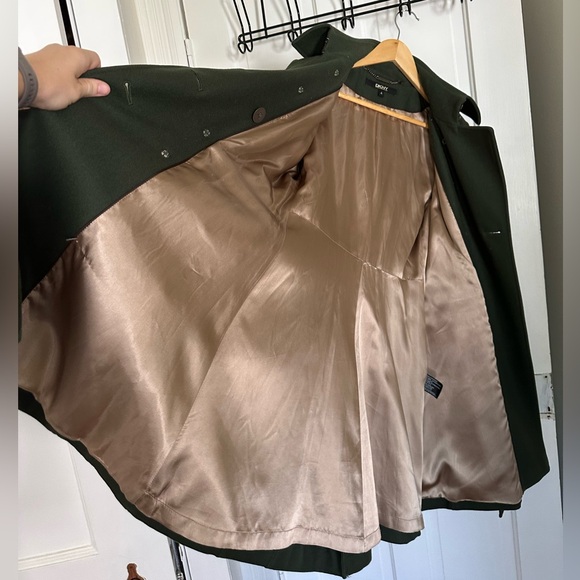 DKNY wool trench pea coat - hunter green - Picture 13 of 15